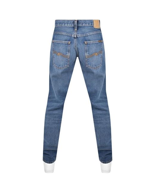 Nudie Jeans Blue Jeans Gritty Jackson Mid Wash Jeans for men