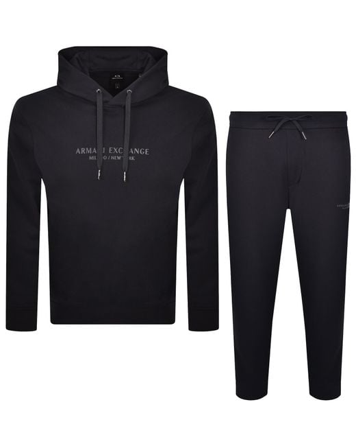 ARMANI EXCHANGE Black Logo Tracksuit for men