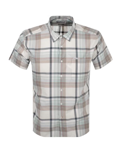 Barbour Gray Oakfield Short Sleeved Shirt for men