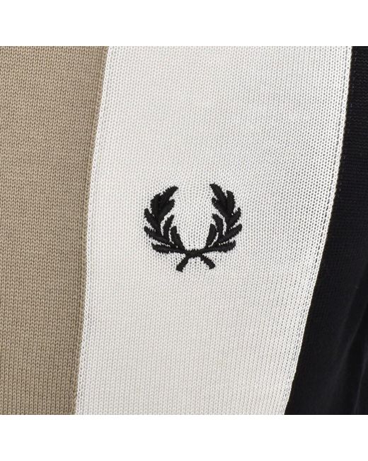 Fred Perry Black Stripe Fine Knit T Shirt for men