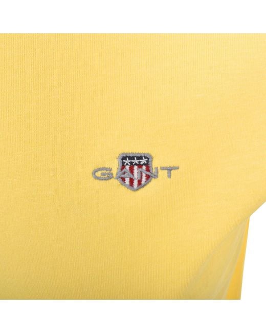 Gant Yellow Regular Fit Shield T Shirt Banana for men