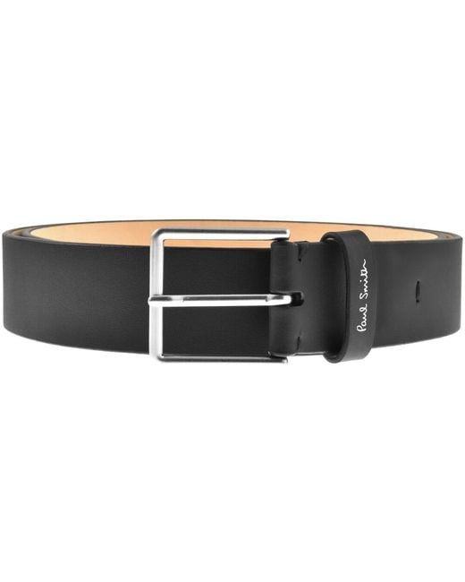 Paul Smith Black Stitch Leather Belt for men