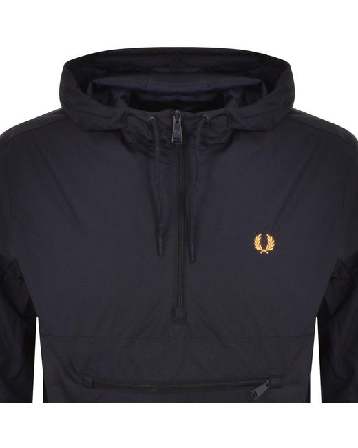 Fred Perry Half Zip Hooded Cagoule Jacket in Blue for Men | Lyst