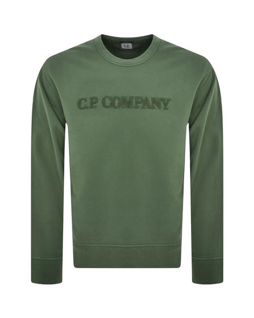 C P Company Green Cp Company Diagonal Sweatshirt for men