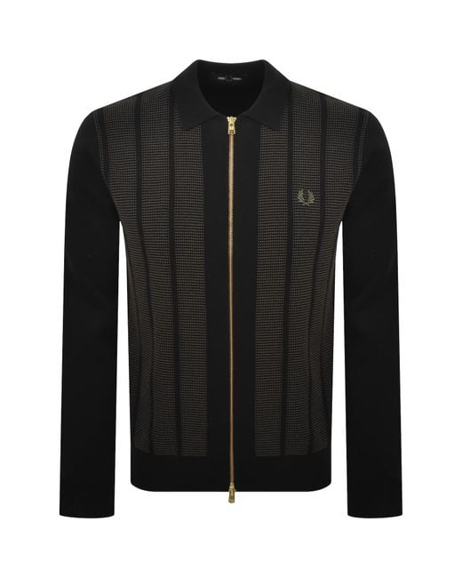 Fred Perry Black Knit Cardigan for men