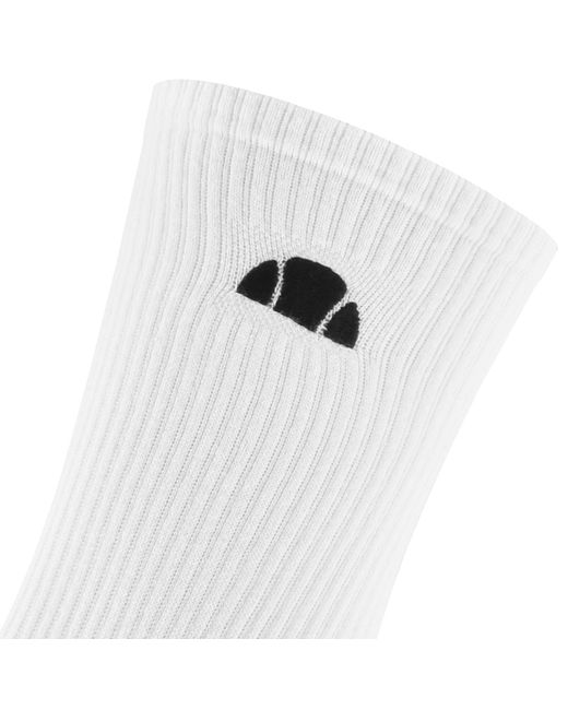 Ellesse White Alacre 3 Pack Crew Socks for men