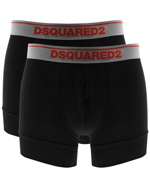 DSquared² Black Underwear 2 Pack Trunks for men