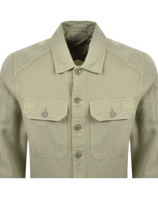 C P Company Green Cp Company Long Sleeve Shirt for men