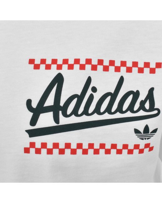 Adidas Originals White Loose Graphic T Shirt for men