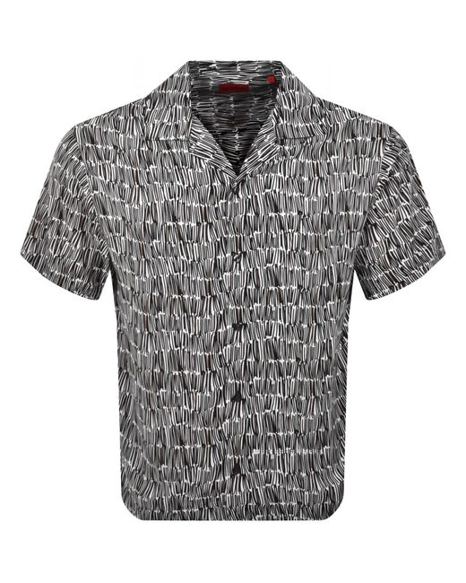 HUGO Gray Espino Short Sleeve Shirt for men