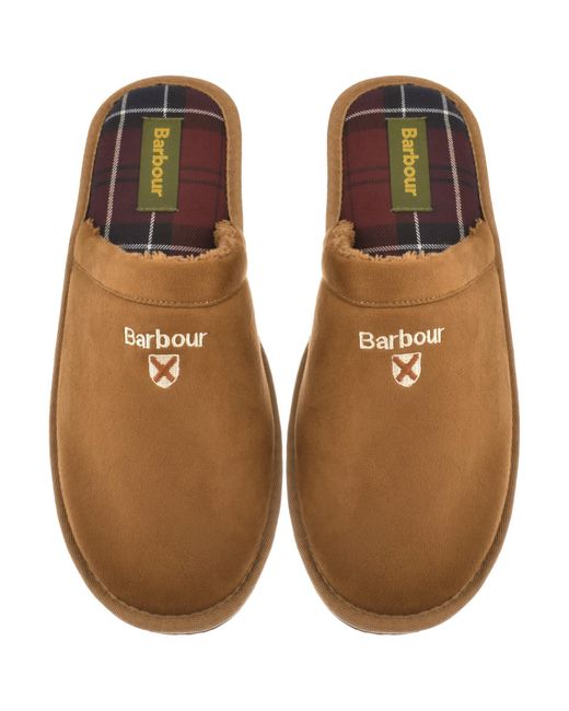 Barbour Brown Everitt Mule Slippers for men
