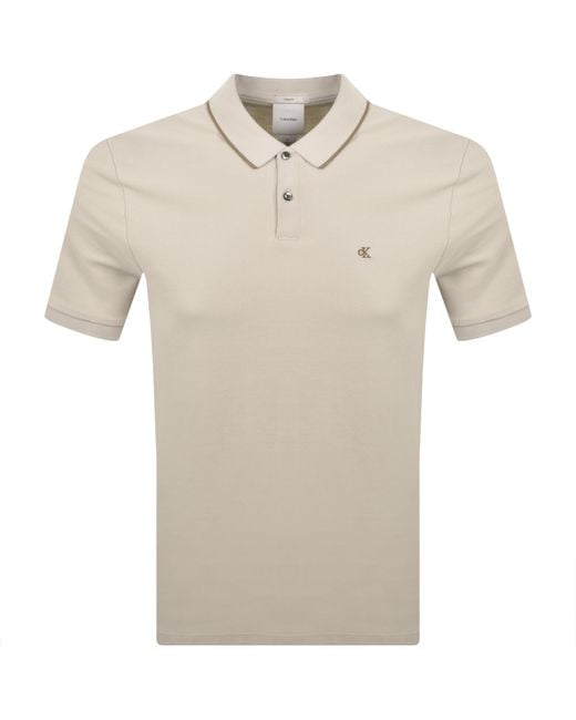 Calvin Klein Natural Refined Pique Polo T Shirt for men