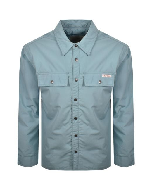 Calvin Klein Blue Jeans Overshirt Stone for men