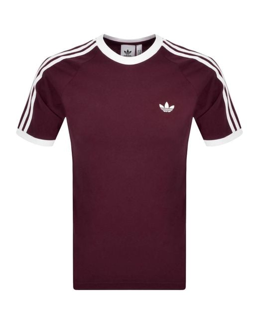 Adidas Originals Purple 3 Stripes T Shirt for men