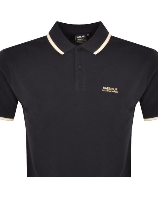 Barbour Black Tipped Polo T Shirt for men