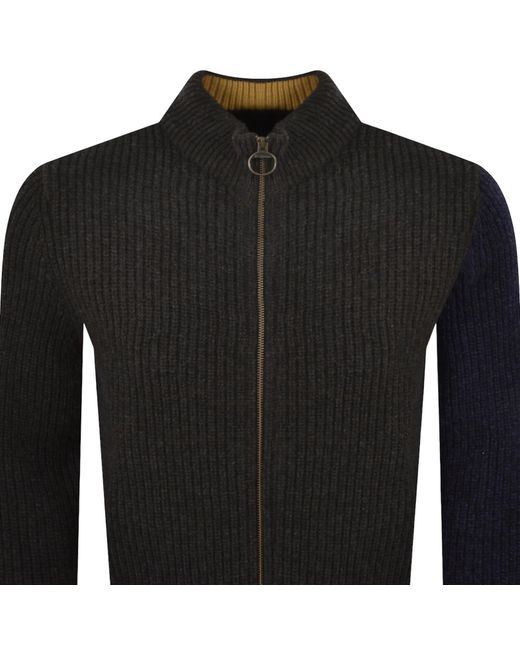 Barbour Black X Paul Smith Cardigan Russet for men