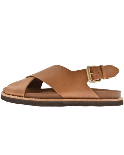 Ralph Lauren Brown Zane Leather Sandals for men