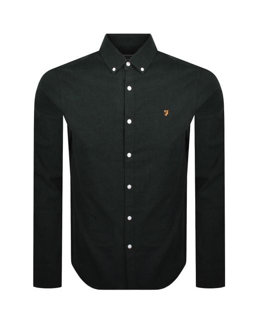 Farah Black Farah Steen Long Sleeve Shirt for men