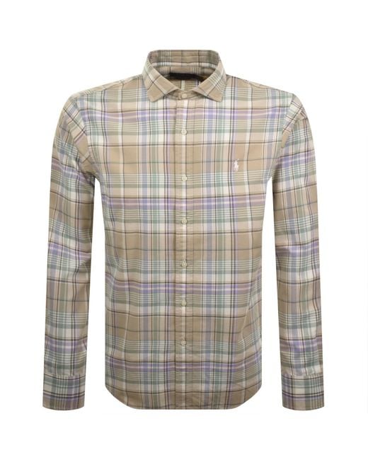 Ralph Lauren Gray Long Sleeve Check Shirt for men