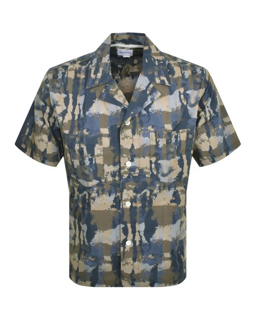 Norse Projects Blue Mads Relaxed Print Shirt for men