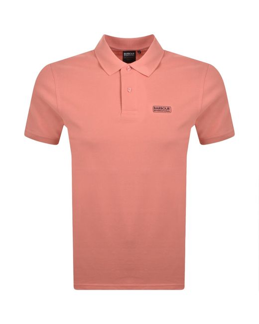 Barbour Pink Essential Polo T Shirt for men