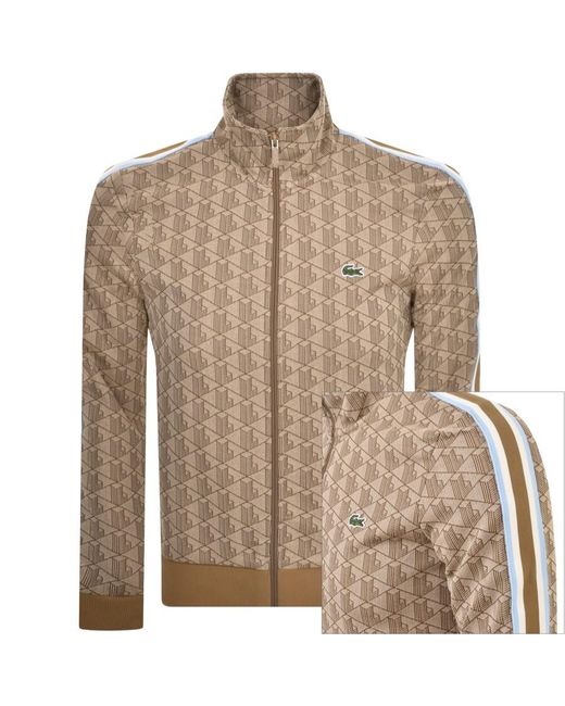 Lacoste Brown Full Zip Sweatshirt for men