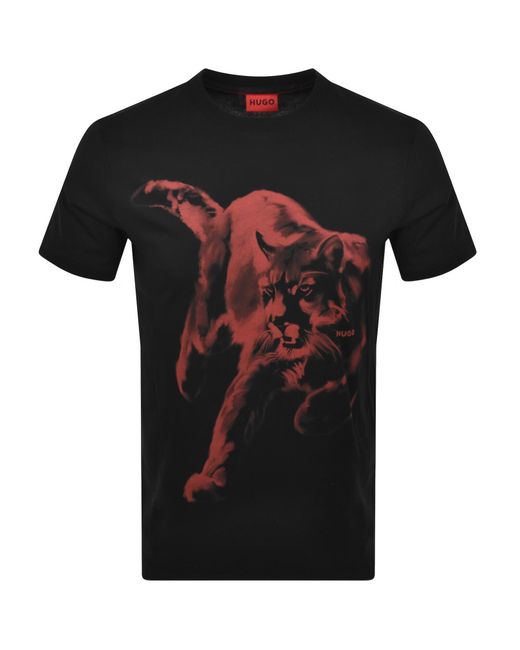 HUGO Black Daffilo T Shirt for men