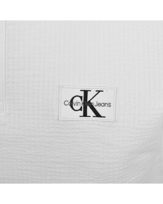 Calvin Klein Gray Jeans Relaxed Fit Polo T Shirt for men