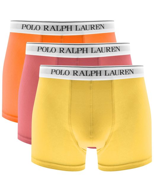 Ralph Lauren Yellow Underwear 3 Pack Trunks for men
