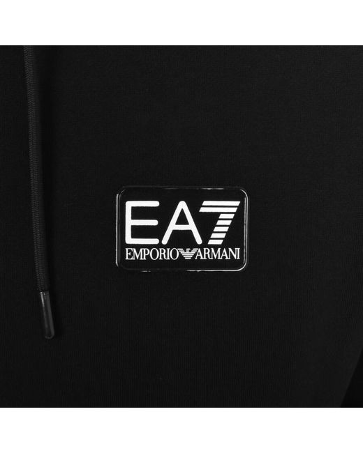 EA7 Black Emporio Armani Full Zip Logo Hoodie for men