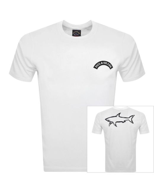 Paul & Shark White Paul And Shark Short Sleeved Logo T Shirt for men