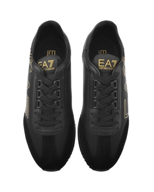 EA7 Black Emporio Armani Logo Trainers for men