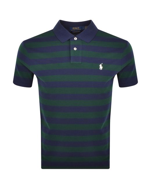 Ralph Lauren Blue Classic Slim Fit Polo T Shirt for men