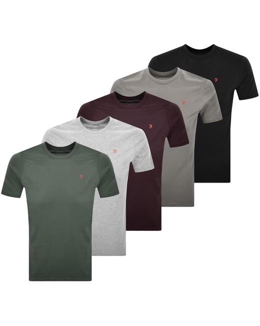 Farah Multicolor Farah Lounge 5 Pack Wardlow T Shirts for men