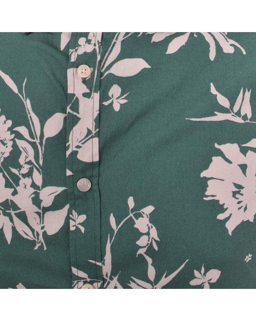 Replay Green Short Sleeve Floral Shirt for men
