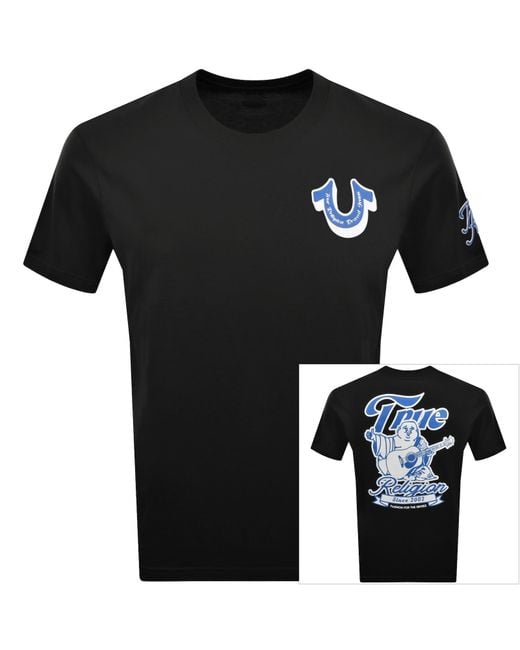 True Religion Black Super Logo T Shirt for men