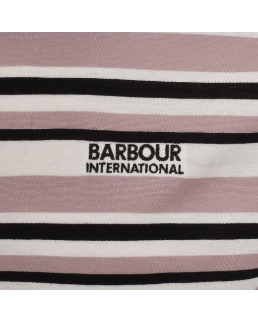 Barbour Gray Burnwood Striped Tshirt for men