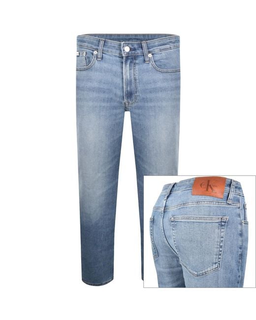 Calvin Klein Blue Slim Straight Jeans for men