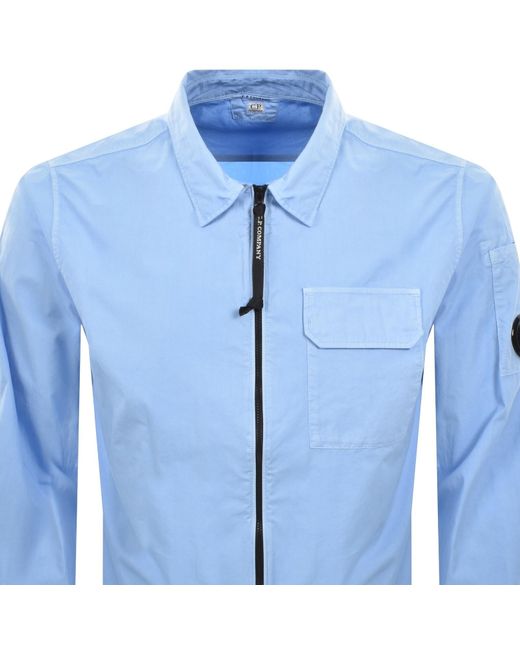 C P Company Blue Cp Company Gabardine Overshirt for men