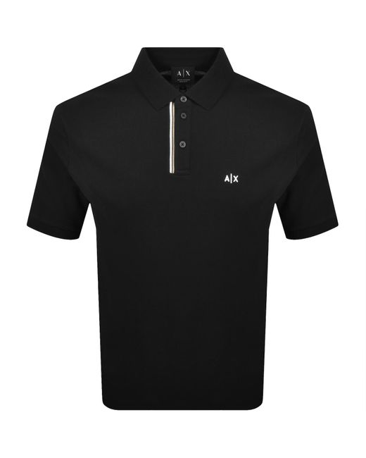 ARMANI EXCHANGE Black Polo T Shirt for men