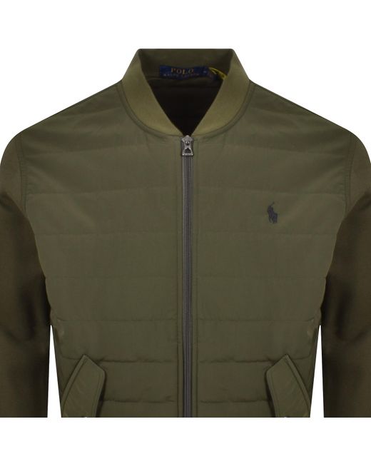 Ralph Lauren Green Hybrid Bomber Jacket for men