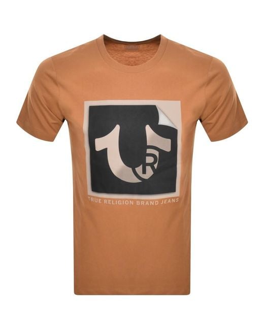 True Religion Brown Peeling Horseshoe T Shirt for men