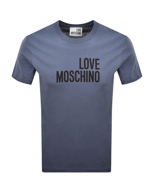 Moschino Blue Graphic T Shirt for men