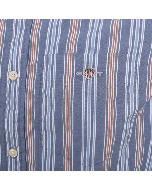 Gant Blue Poplin Stripe Shirt for men