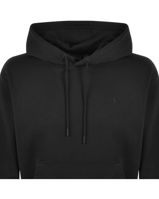 Calvin Klein Black Jeans Layered Logo Hoodie for men