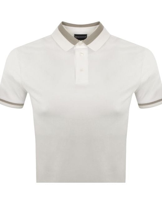 Armani White Emporio Short Sleeved Polo Off for men