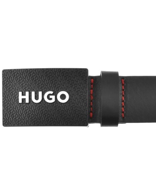 HUGO Black Logo Gilao Belt for men