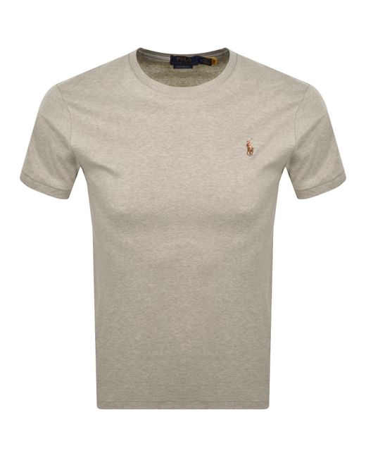 Ralph Lauren Gray Pima Crew Neck T Shirt for men