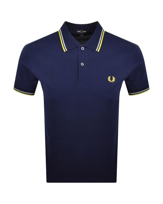 Fred Perry Blue Twin Tipped Polo T Shirt for men