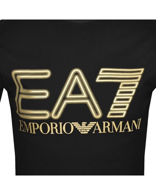 EA7 Black Emporio Armani Logo T Shirt for men